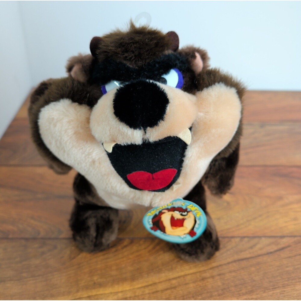 Vintage Taz Tasmanian Devil Plush 10” 1993 Warner Bros Looney Tunes 24K Company